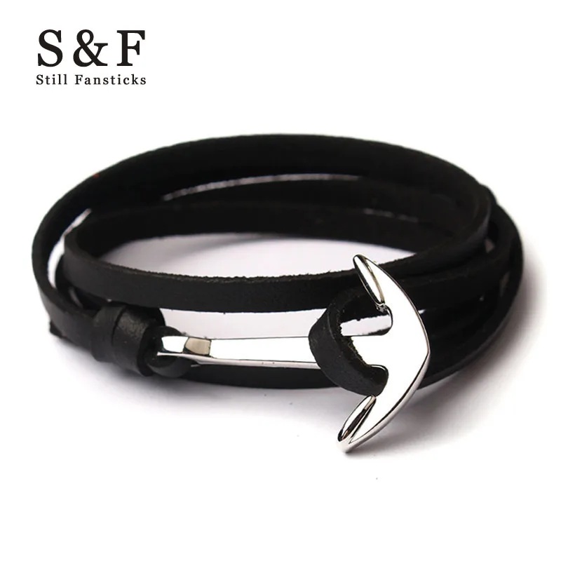 Image Silver Anchor Bracelet men jewelry bracelets for women charm bijoux Miansai Leather bracelete mens friendship bracciali homme