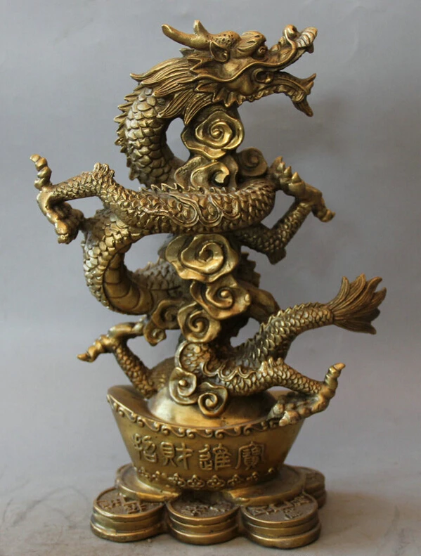 USPS to USA S1966 12" Chinese Brass Folk success Wealth Money Zodiac Year Dragon sculpture Statue B0401
USPS to USA S1966 12" Chinese Brass Folk success Wealth Money Zodiac Year Dragon sculpture Statue B0401