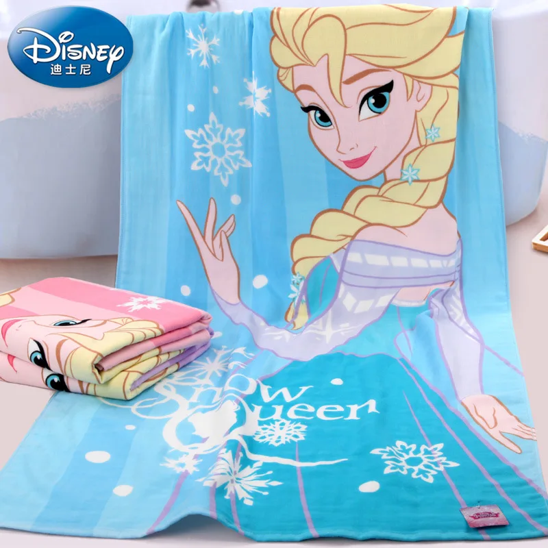 

Disney Elsa Princess Queen Frozen Gauze newborn and Baby Bath Towel 100% cotton Children beach towel Girl's kids gift 70x140cm