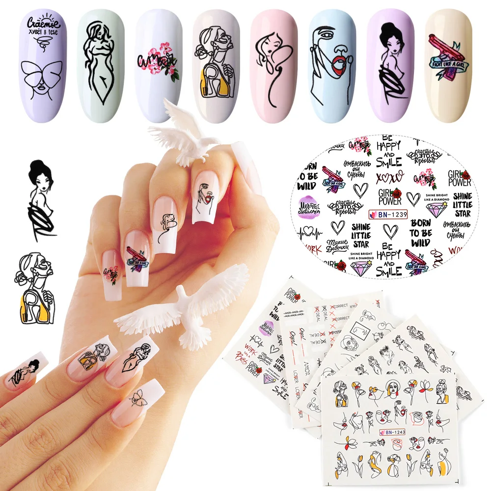 3D Black Abstract Figure Water Decals Nail Slider Letter Girl Sticker Nail Art Decor Polish DIY Beauty Manicure Salon Supplies
3D Black Abstract Figure Water Decals Nail Slider Letter Girl Sticker Nail Art Decor Polish DIY Beauty Manicure Salon Supplies