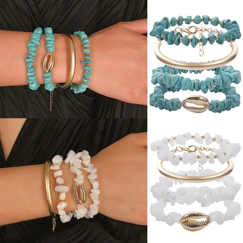 4Pcs/Set Bohemian Beach Women Bangle Irregular Stone Cowrie Shell Tube Bracelet 2019 christmas gifts for women
4Pcs/Set Bohemian Beach Women Bangle Irregular Stone Cowrie Shell Tube Bracelet 2019 christmas gifts for women