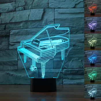 USB Novelty Light Piano 3D Illusion Lamp Nightlight for Music Room Bedroom Decor 7 Color Changing Atmosphere Light Kids Gift Toy
USB Novelty Light Piano 3D Illusion Lamp Nightlight for Music Room Bedroom Decor 7 Color Changing Atmosphere Light Kids Gift Toy