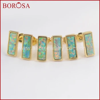 BOROSA 5Pairs Gold Color Bezel Rectangle Shape White Opal Stud Earrings for Women, Fashion Drusy Japanese Opal Earring ZG0214
BOROSA 5Pairs Gold Color Bezel Rectangle Shape White Opal Stud Earrings for Women, Fashion Drusy Japanese Opal Earring ZG0214