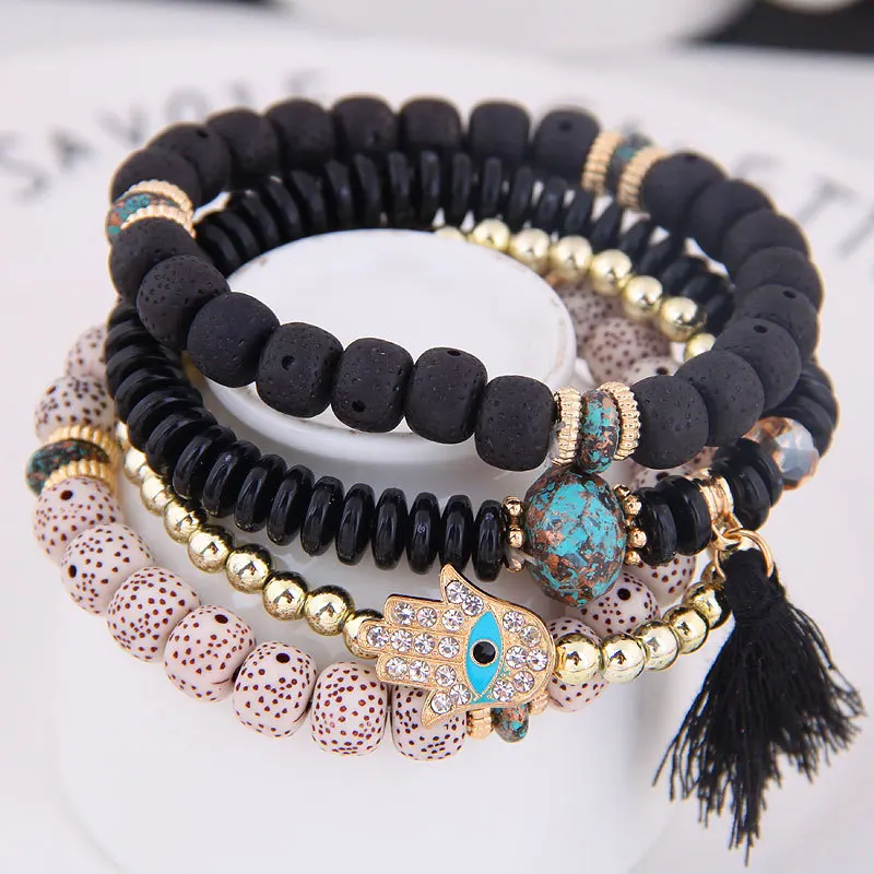 Creative rice beads elastic tassel bracelet multi-layer evil blue eyes bracelet wholesale
Creative rice beads elastic tassel bracelet multi-layer evil blue eyes bracelet wholesale