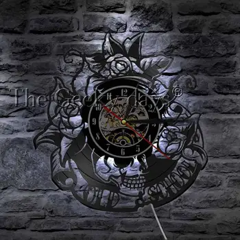 Old School Design Skull Flowers Tattoo Vintage Vinyl Record Wall Clock Retro Skeleton Wall Art Decor Clock Watch Gift For Him
Old School Design Skull Flowers Tattoo Vintage Vinyl Record Wall Clock Retro Skeleton Wall Art Decor Clock Watch Gift For Him