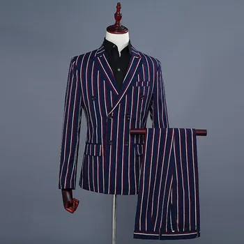 Men`s Double Stripes Suit Tuxedo Groom Groomsmen Wedding Suit For Men Double-breasted Lapel Blazer Suit For Men Plus Size 2XL
Men`s Double Stripes Suit Tuxedo Groom Groomsmen Wedding Suit For Men Double-breasted Lapel Blazer Suit For Men Plus Size 2XL