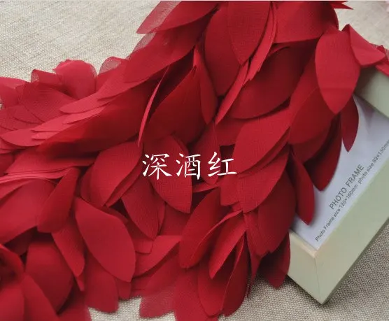 Red Chiffon Leaves trim, chiffon Florals Trim, chair sashes, Wedding Decors, 1 yard, FT003WR
Red Chiffon Leaves trim, chiffon Florals Trim, chair sashes, Wedding Decors, 1 yard, FT003WR