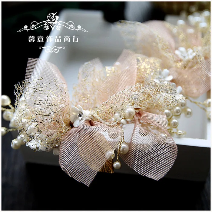 Корейский цветок из шелковой пряжи головной убор для невесты красивый женский