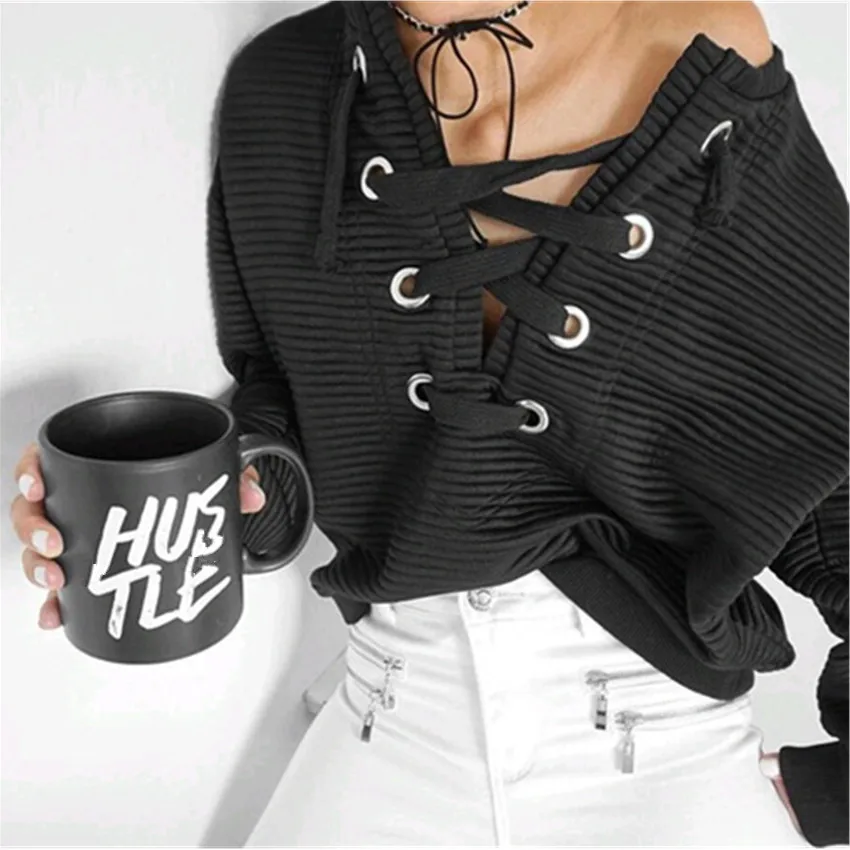 Autumn chic lace up sweatshirt Women tops v neck ladies sweatshirt warm hoodies Black crop top full sleeve sweatshirts ladies
Autumn chic lace up sweatshirt Women tops v neck ladies sweatshirt warm hoodies Black crop top full sleeve sweatshirts ladies