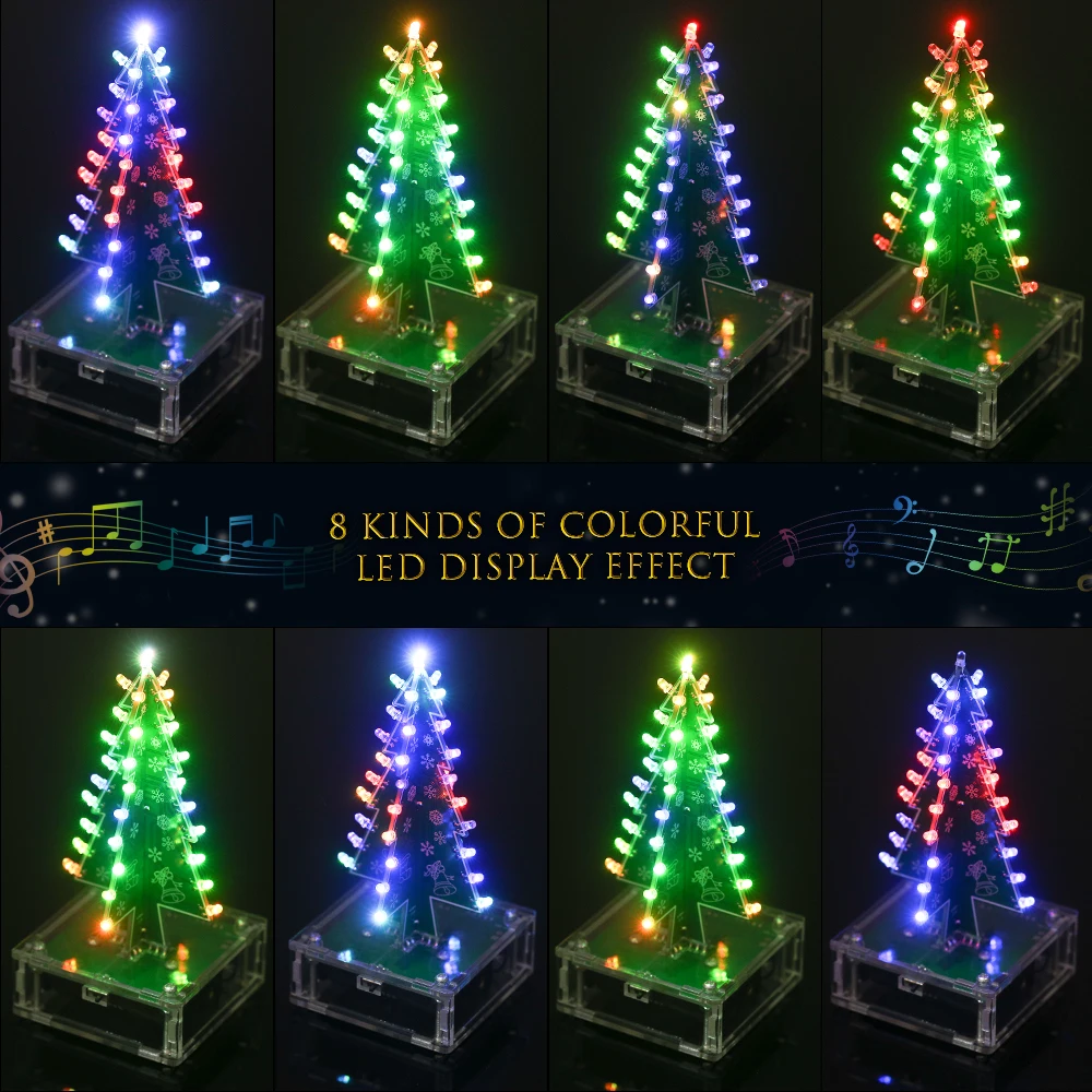DIY Christmas Tree kit Colorful Easy Making LED Light Acrylic Christmas Tree with Music Electronic Learning Kit Module
DIY Christmas Tree kit Colorful Easy Making LED Light Acrylic Christmas Tree with Music Electronic Learning Kit Module
