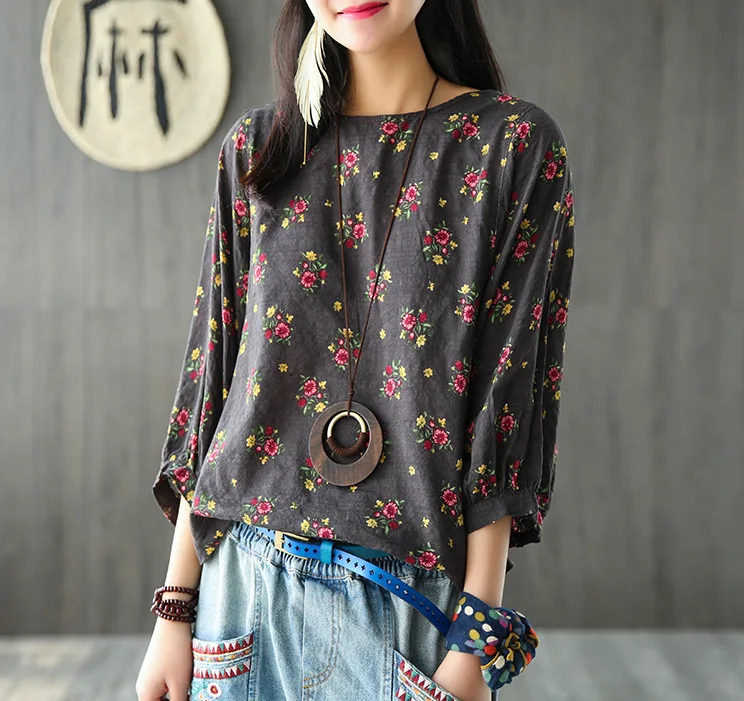 Women Print Lantern Sleeve Summer Shirt Hippie Boho Pull Femme Hiver Mori Girl Loose Casual Cotton Linen Blouse Shirt Tunic Tops
Women Print Lantern Sleeve Summer Shirt Hippie Boho Pull Femme Hiver Mori Girl Loose Casual Cotton Linen Blouse Shirt Tunic Tops