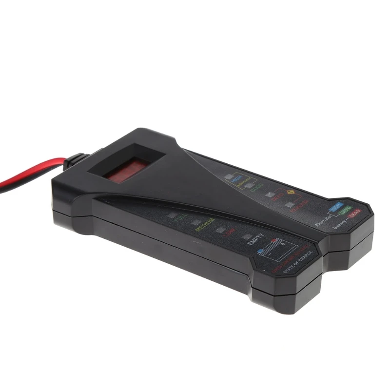 12V Digital Battery Tester Voltmeter and Charging System Analyzer with LCD Display and LED Indication
12V Digital Battery Tester Voltmeter and Charging System Analyzer with LCD Display and LED Indication