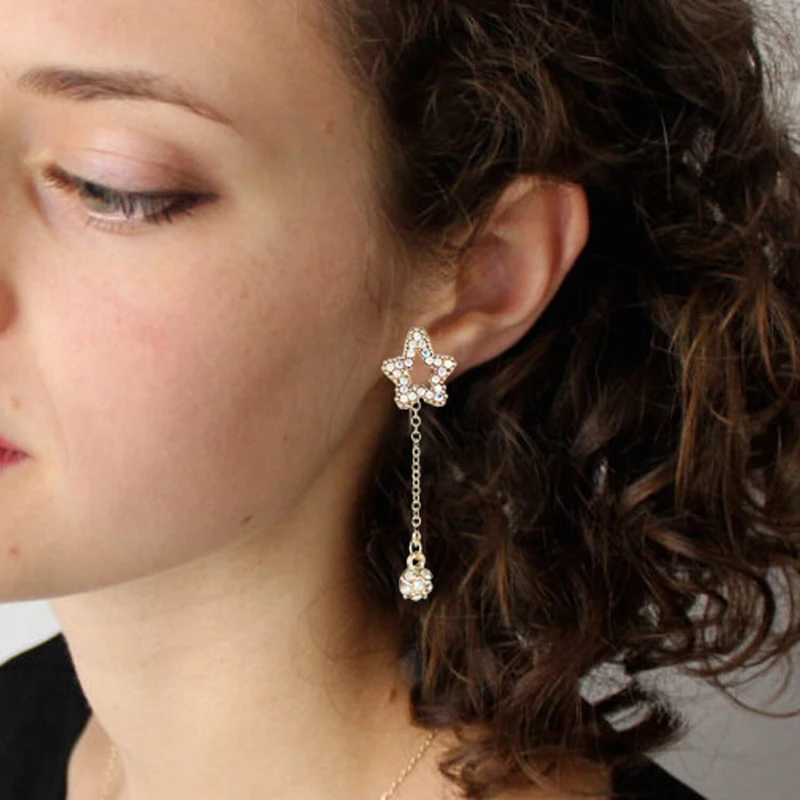 Fashion Gold Silver Plated Star Statement Earrings for Women Charm Party Jewelry Vintage Long Chain Drop Ball Dangle Earrings
Fashion Gold Silver Plated Star Statement Earrings for Women Charm Party Jewelry Vintage Long Chain Drop Ball Dangle Earrings