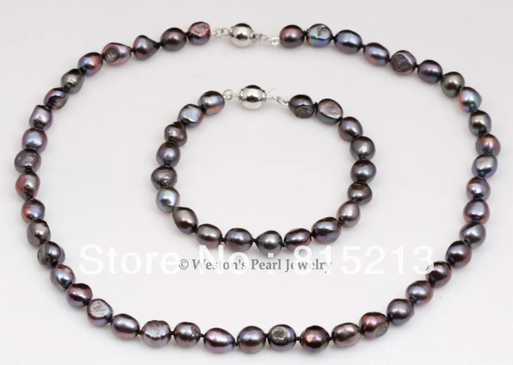 ddh00648 10MM LARGE 17" BLACK BAROQUE CULTURED FRESHWATER PEARL NECKLACE BRACELET SET
ddh00648 10MM LARGE 17" BLACK BAROQUE CULTURED FRESHWATER PEARL NECKLACE BRACELET SET