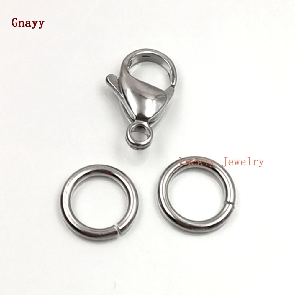 

Set of 9mm/10mm/12mm/13mm/15mm Stainless steel Lobster Clasp PKG OF 20 & 40pcs Jump Ring Set Finding Jewelry