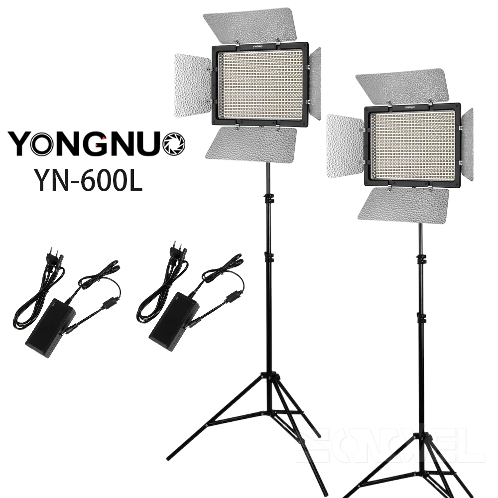 YONGNUO-KIT-YN600L-CRI95-LED-Video-Light-Panel-with-AC-Power-Adapter-Adjustable-3200K-5500K-YN