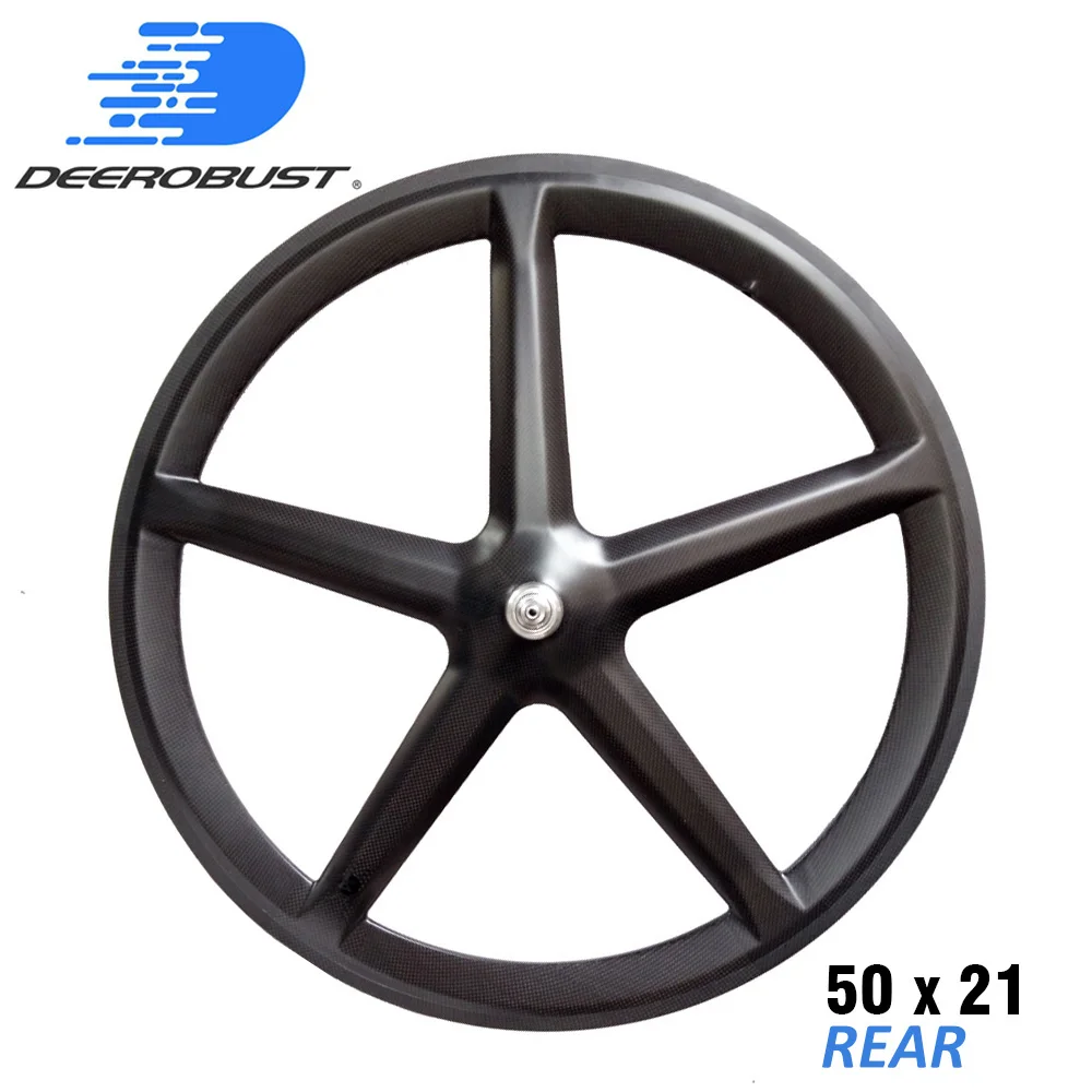 

FIVE Spokes REAR Bike Wheel 700C 50mm deep 21mm wide 5-Spoke Road Tubular/Clincher Carbon Triathlon/Track/Fixed Gear/TT Wheels