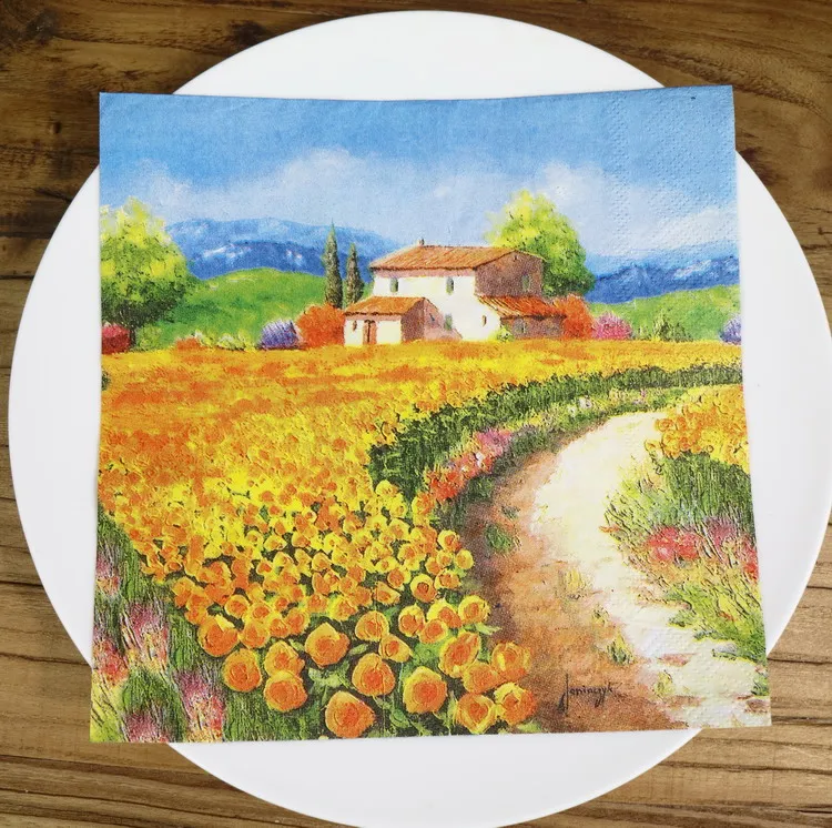 Decoupage Napkin paper wedding birthday party tissue print field gold sunflower blue sky handkerchief elegant servilletas decor
Decoupage Napkin paper wedding birthday party tissue print field gold sunflower blue sky handkerchief elegant servilletas decor
