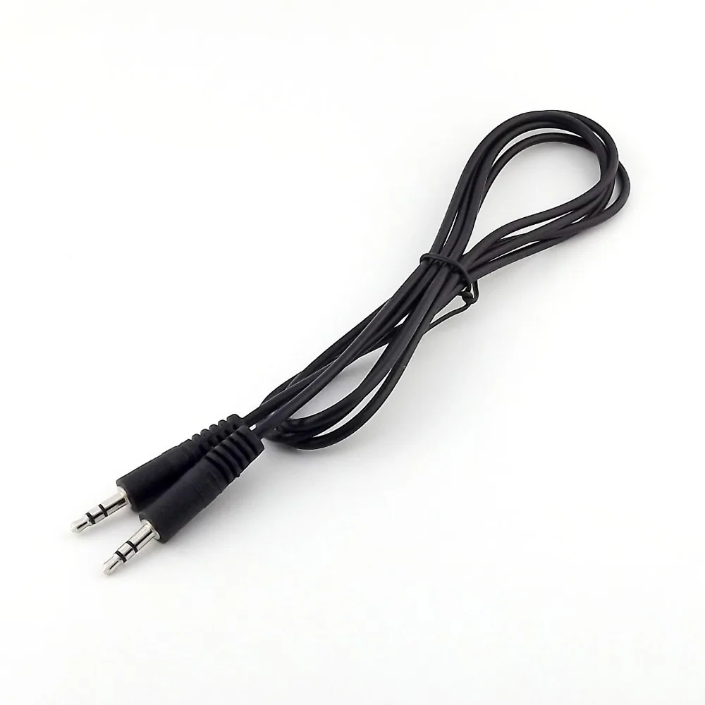 

1pcs Black 3.5mm 1/8" Male to Male Plug Stereo Audio Aux Extension Cable Nickel 1.5M 5FT