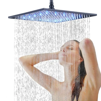 Black Bronze LED Shower Head Color Changing Square Rainfall shower head Faucet Bathroom Accessory Top Over-head Shower Sprayer
Black Bronze LED Shower Head Color Changing Square Rainfall shower head Faucet Bathroom Accessory Top Over-head Shower Sprayer