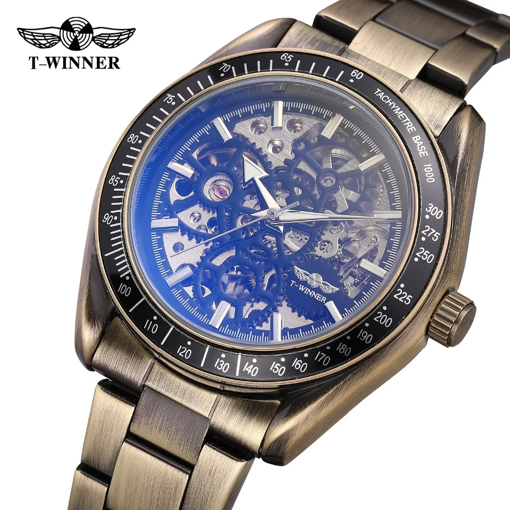 Bronze Skeleton Mechanical Watch Famous Luxury Brand Men's Automatic Self-Wind Wrist watches Stainless Steel WINNER Clock Male
Bronze Skeleton Mechanical Watch Famous Luxury Brand Men's Automatic Self-Wind Wrist watches Stainless Steel WINNER Clock Male