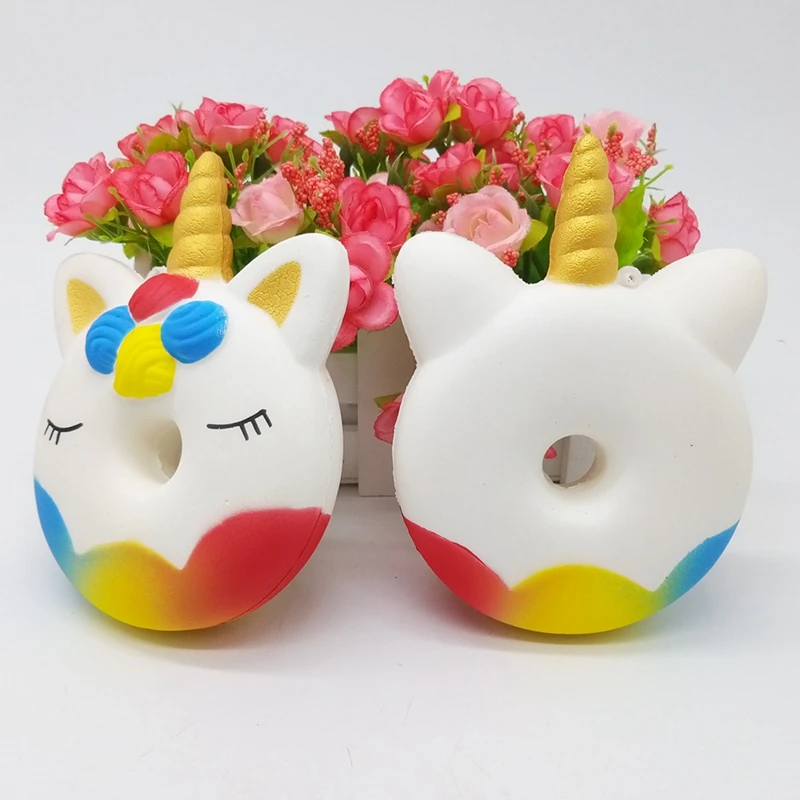 Cute Kawaii Colorful Galaxy Cartoon Unicorn Squishy Donut Slow Rising Stress Relief Squeeze Funny Antistress Toy For Kid Squishi