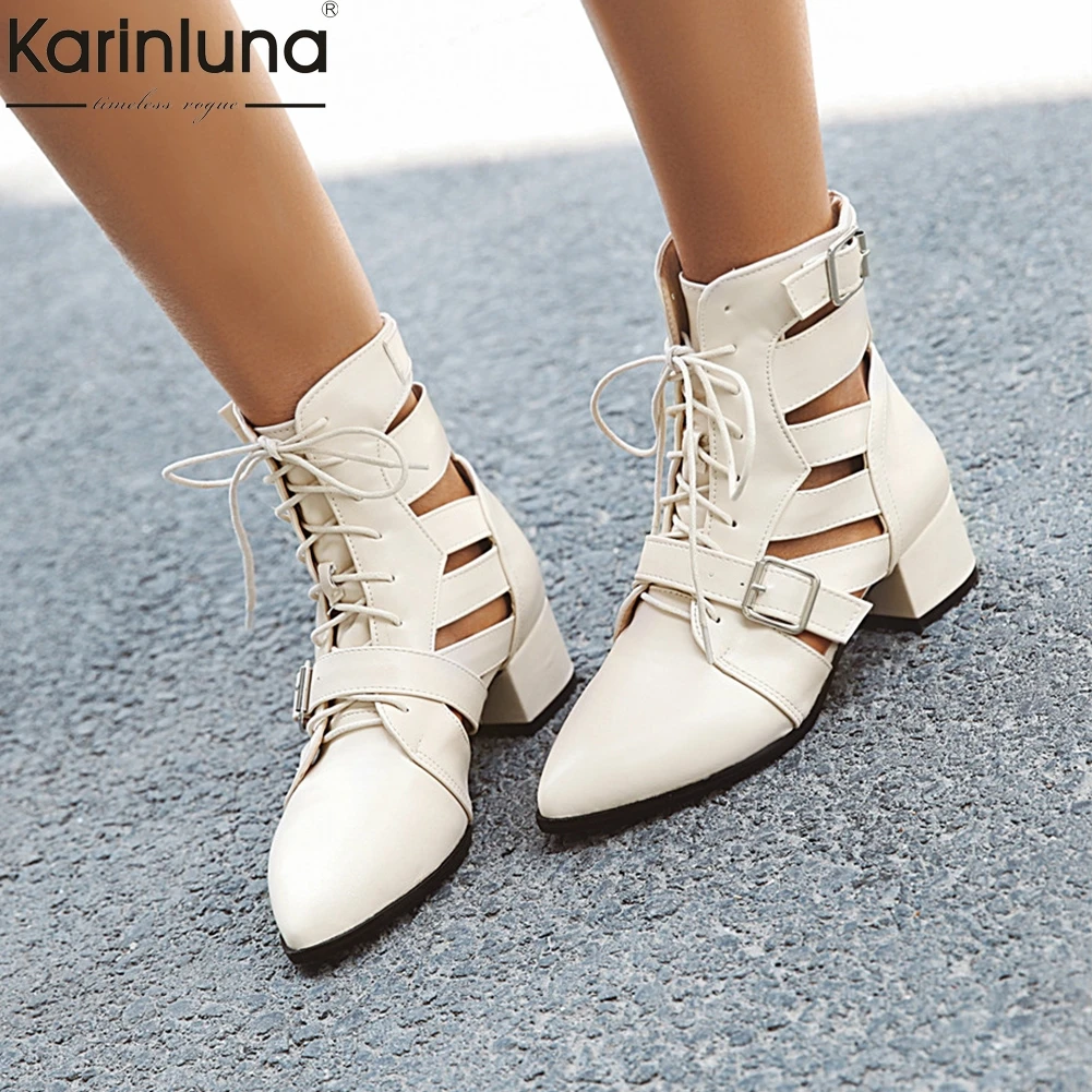 Fashion Shoelaces Gladiator Summer Boots Woman Pointed Toe Chunky Heels Summer Boots Woman Shoes Women Plus Size 32-49
Fashion Shoelaces Gladiator Summer Boots Woman Pointed Toe Chunky Heels Summer Boots Woman Shoes Women Plus Size 32-49