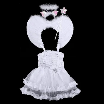 Lovely Angel Cosplsy Dress Four-piece Suit Wing Headwear Fairy Gold Pink/White Girls Costume Flash Suit 
Lovely Angel Cosplsy Dress Four-piece Suit Wing Headwear Fairy Gold Pink/White Girls Costume Flash Suit