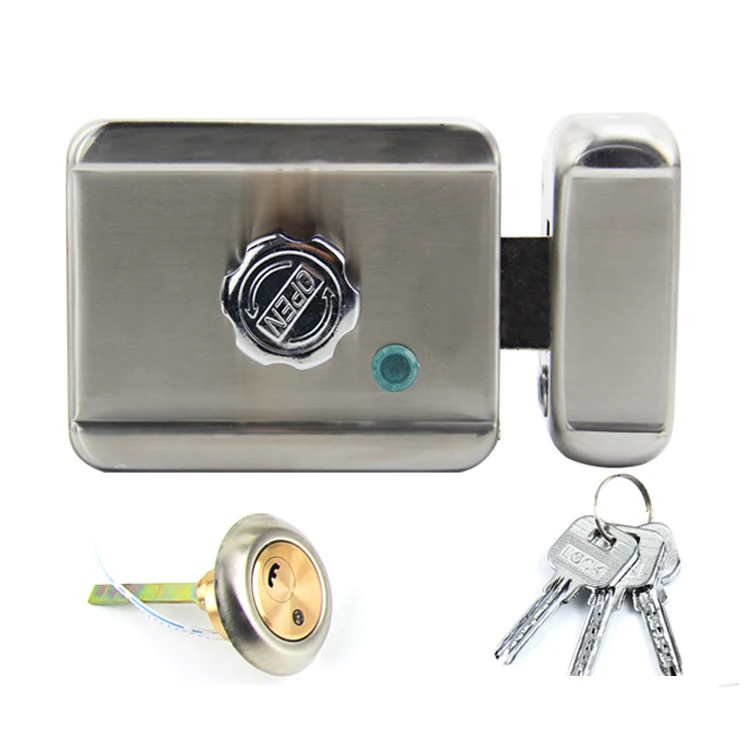 Stainless Steel Single Head Mute Electric Rim Lock, Electric Control Lock for Access Control/Building Intercom System.
Stainless Steel Single Head Mute Electric Rim Lock, Electric Control Lock for Access Control/Building Intercom System.