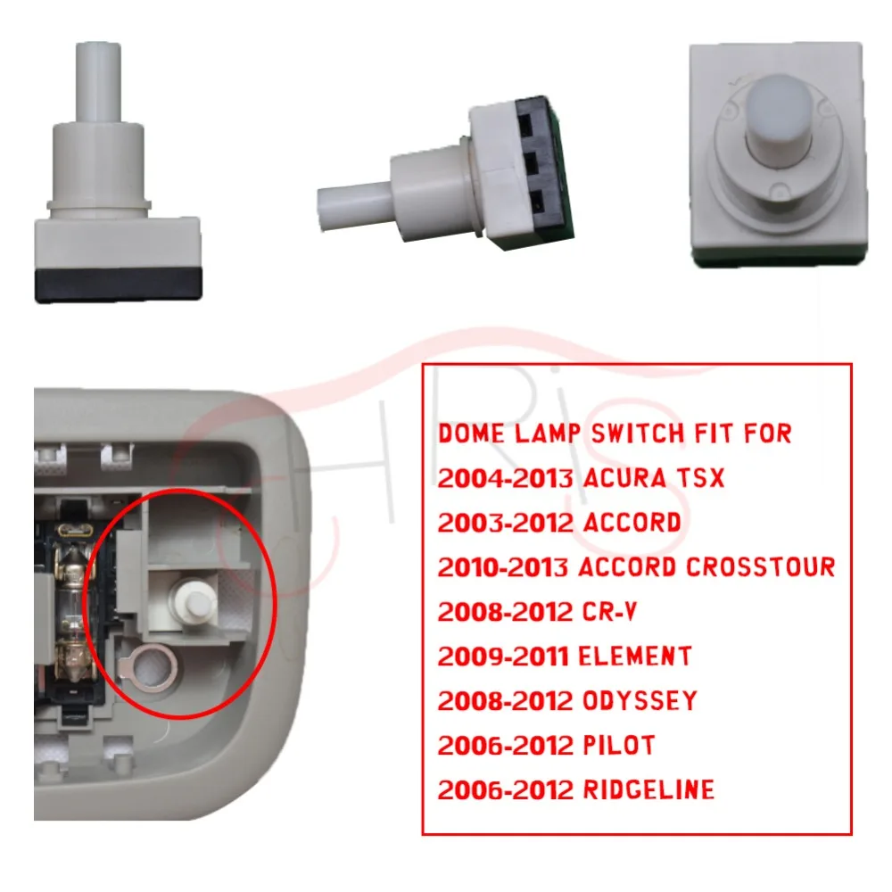 One Pair 34404-SDA-A21 34404-SDA-A22 Dome Lamp Switches for Acura TSX Accord CR-V Element Odyssey Pilot Ridgeline Crosstour
One Pair 34404-SDA-A21 34404-SDA-A22 Dome Lamp Switches for Acura TSX Accord CR-V Element Odyssey Pilot Ridgeline Crosstour