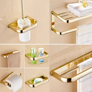 Bathroom Accessories Set, Golden Square Paper Holder,Towel Bar,Soap basket,Towel Rack,Glass Shelf Brass bathroom Hardware set
Bathroom Accessories Set, Golden Square Paper Holder,Towel Bar,Soap basket,Towel Rack,Glass Shelf Brass bathroom Hardware set