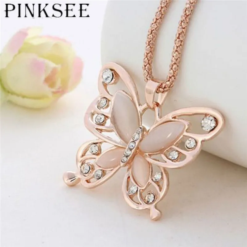 PINKSEE 2018 New Trendy Necklace Women Ladies Opal Butterfly Pendant Necklace Sweater Chain Gift Charm Jewelry
PINKSEE 2018 New Trendy Necklace Women Ladies Opal Butterfly Pendant Necklace Sweater Chain Gift Charm Jewelry