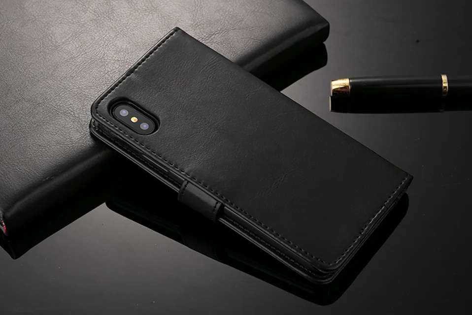 Leather Case For iPhone XS Max XR X Coque iPhone8 Wallet Luxury Flip Phone Case For iPhone X Xs 5 5S SE 6 6S 7 8 Plus Cover TPU (8)