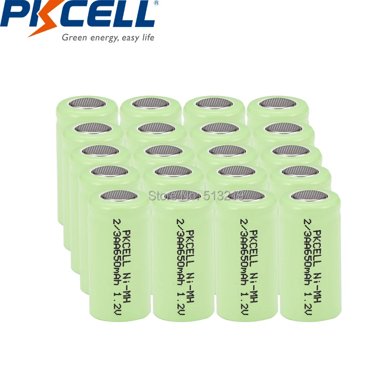 20PCS PKCEL 2/3aa battery 650MAH 1.2V 2/3 AA rechargeable battery NI-MH batteries in flat top, non PCM, in industrial pvc
20PCS PKCEL 2/3aa battery 650MAH 1.2V 2/3 AA rechargeable battery NI-MH batteries in flat top, non PCM, in industrial pvc
