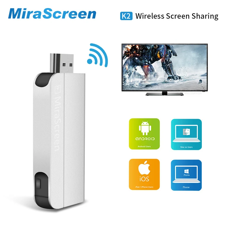 2019! MiraScreen K2 1080P HD TV Stick Wireless HDMI Dongle Miracast Airplay DLNA AirPlay Wireless Wifi Display Receiver
2019! MiraScreen K2 1080P HD TV Stick Wireless HDMI Dongle Miracast Airplay DLNA AirPlay Wireless Wifi Display Receiver
