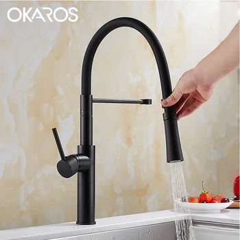OKARO Tall Black/ White Kitchen Sink Faucet Tap Single Lever kitchen Chef Two Spray Mode Water Mixer Tap Crane Torneira C075
OKARO Tall Black/ White Kitchen Sink Faucet Tap Single Lever kitchen Chef Two Spray Mode Water Mixer Tap Crane Torneira C075