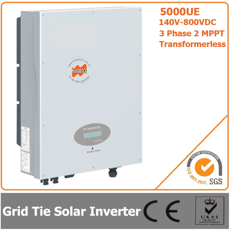 

5000W 140V-800VDC Three Phase Transformerless Solar Grid Tie Inverter with CE RoHS Approvals