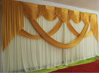 3m*6m Luxury Gold Wedding Backdrop with Beatiful Swag Wedding drape and curtain wedding marriage decoration
3m*6m Luxury Gold Wedding Backdrop with Beatiful Swag Wedding drape and curtain wedding marriage decoration