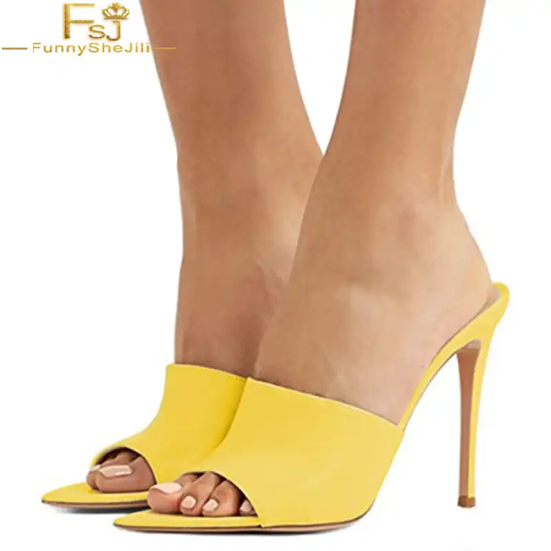 slide on heeled sandals