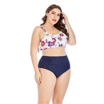 2019 Swimwear Plus Size Bikini Women Big High Waist One Shoulder Push Up Blue Floral Sexy 2 Piece Swimsuit Women Beachwear Fat
2019 Swimwear Plus Size Bikini Women Big High Waist One Shoulder Push Up Blue Floral Sexy 2 Piece Swimsuit Women Beachwear Fat