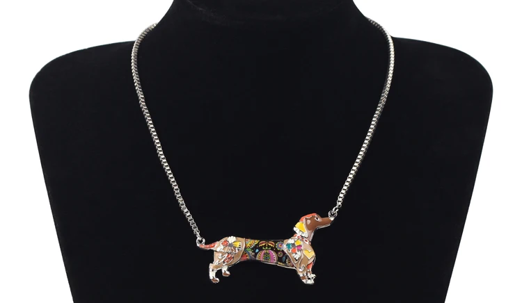 trendy-dachshund-dog-choker-necklace-enamel-pendant-chain-for-women