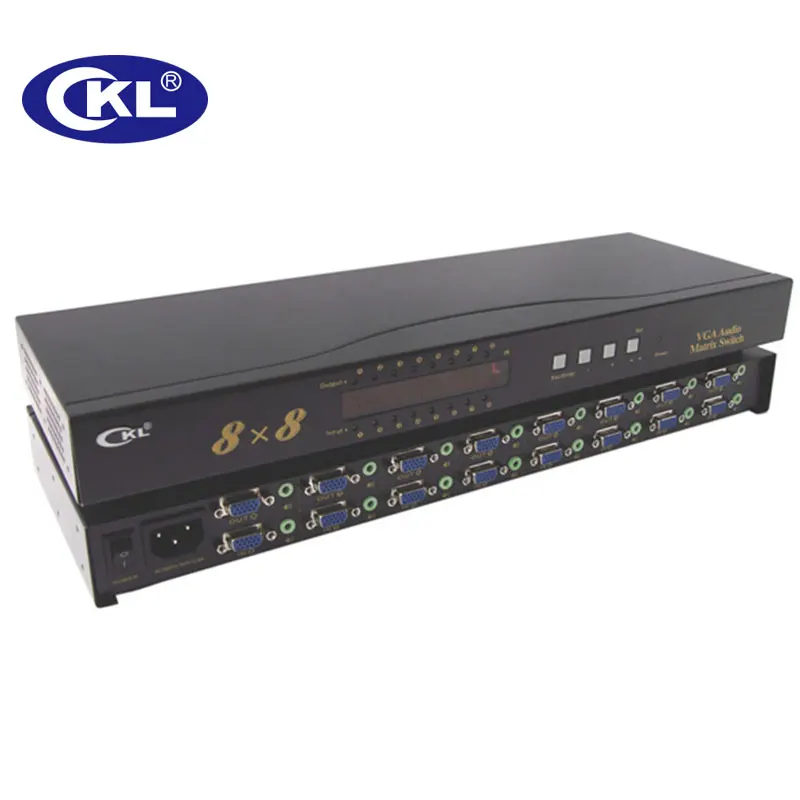 CKL-8A8 8x8 8 Port in 8 Port out Matrix VGA Switch with Audio and IR remote Rackmount Metal
CKL-8A8 8x8 8 Port in 8 Port out Matrix VGA Switch with Audio and IR remote Rackmount Metal
