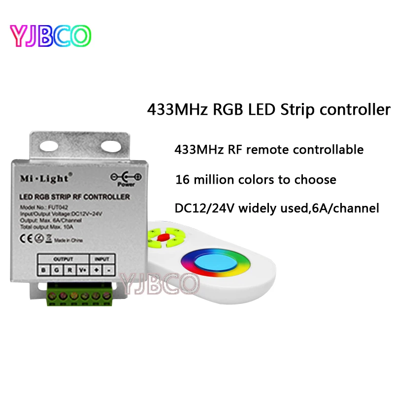 DC12V-24V FUT042 Mi.Light output 10A 433MHz RGB LED Strip controller for led strip light
DC12V-24V FUT042 Mi.Light output 10A 433MHz RGB LED Strip controller for led strip light