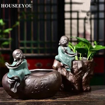 Chinese Zen Small Monk Purple Sand Hydroponic Flower Pot Flowerpot Retro Ceramic Home Office Desktop Bonsai Micro Landscape
Chinese Zen Small Monk Purple Sand Hydroponic Flower Pot Flowerpot Retro Ceramic Home Office Desktop Bonsai Micro Landscape