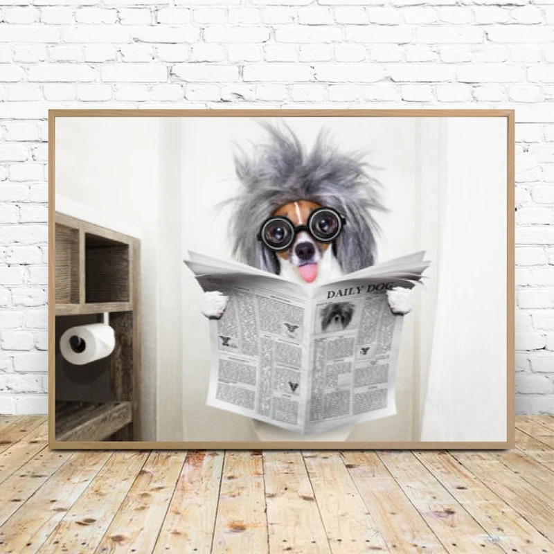 Dog Reading Wall Art Funny Dog Print Poster Quirky Dog Portrait Canvas Painting Picture Dog Lover Gifts Toilet Home Wall Decor
Dog Reading Wall Art Funny Dog Print Poster Quirky Dog Portrait Canvas Painting Picture Dog Lover Gifts Toilet Home Wall Decor