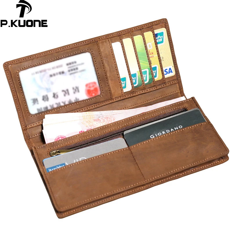2019 New Genuine Leather Men's Wallet Man Long Purse Brand Male Retro Clutch Card Wallet Multifunction Crazy horse skin Wallets
2019 New Genuine Leather Men's Wallet Man Long Purse Brand Male Retro Clutch Card Wallet Multifunction Crazy horse skin Wallets