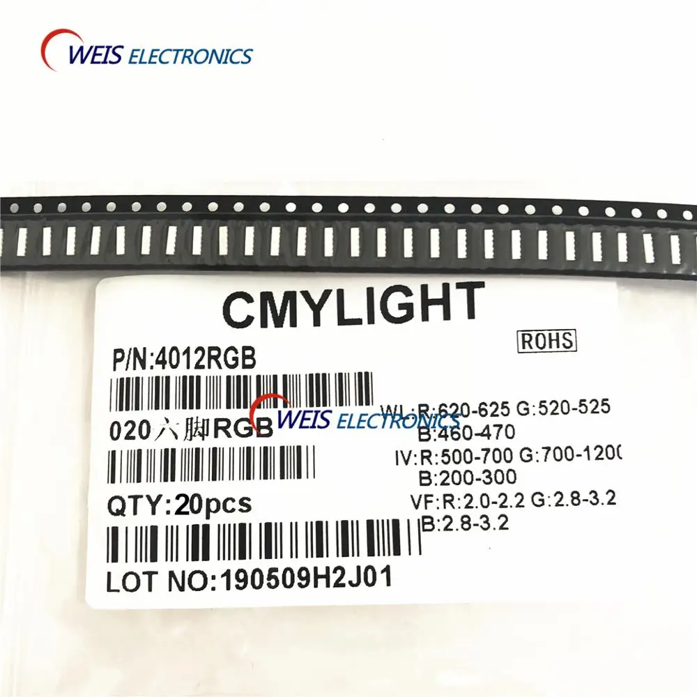 20pcs 020 RGB LED 6pins 4.0*1.2mm 4012 Side-emitting Lamps RGB full color RED BLUE GREEN 20mA ultra bright light beads
20pcs 020 RGB LED 6pins 4.0*1.2mm 4012 Side-emitting Lamps RGB full color RED BLUE GREEN 20mA ultra bright light beads