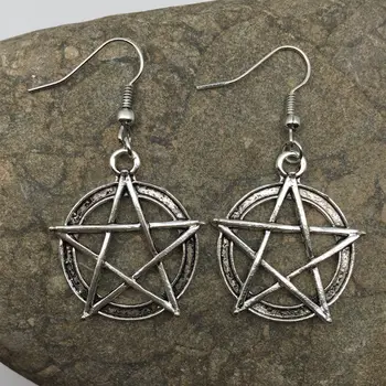 Women Beautiful Retro silver pentagram earrings, Handmade earrings 
Women Beautiful Retro silver pentagram earrings, Handmade earrings
