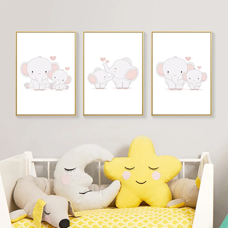 Mother with A Baby Elephant to Play Posters and Prints Animals Wall Art Scandinavian Canvas Painting Nursery Picture Kids Room
Mother with A Baby Elephant to Play Posters and Prints Animals Wall Art Scandinavian Canvas Painting Nursery Picture Kids Room
