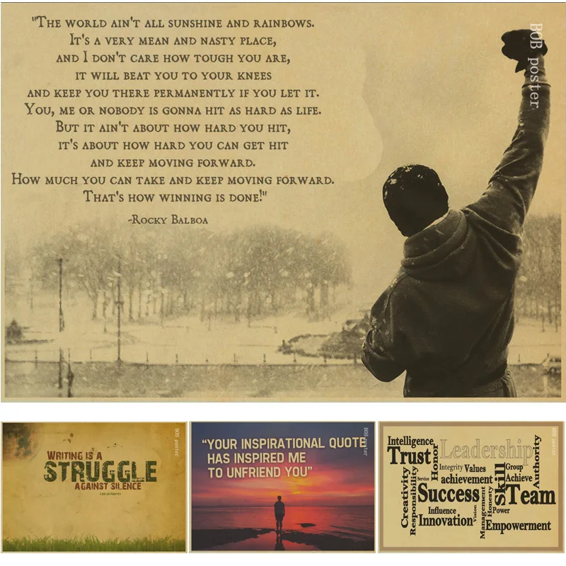 How Hard You Hit How Winning Is Done-Rocky Balboa Motivational Inspirational slogan poster retro kraft vintage poster home decor
How Hard You Hit How Winning Is Done-Rocky Balboa Motivational Inspirational slogan poster retro kraft vintage poster home decor